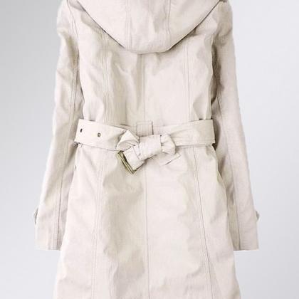 White Hooded Long Coat