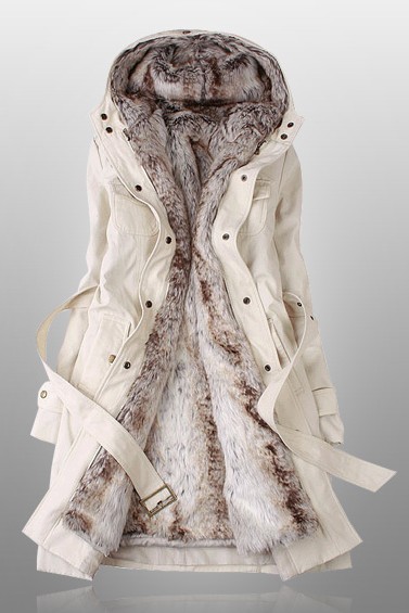 White Hooded Long Coat